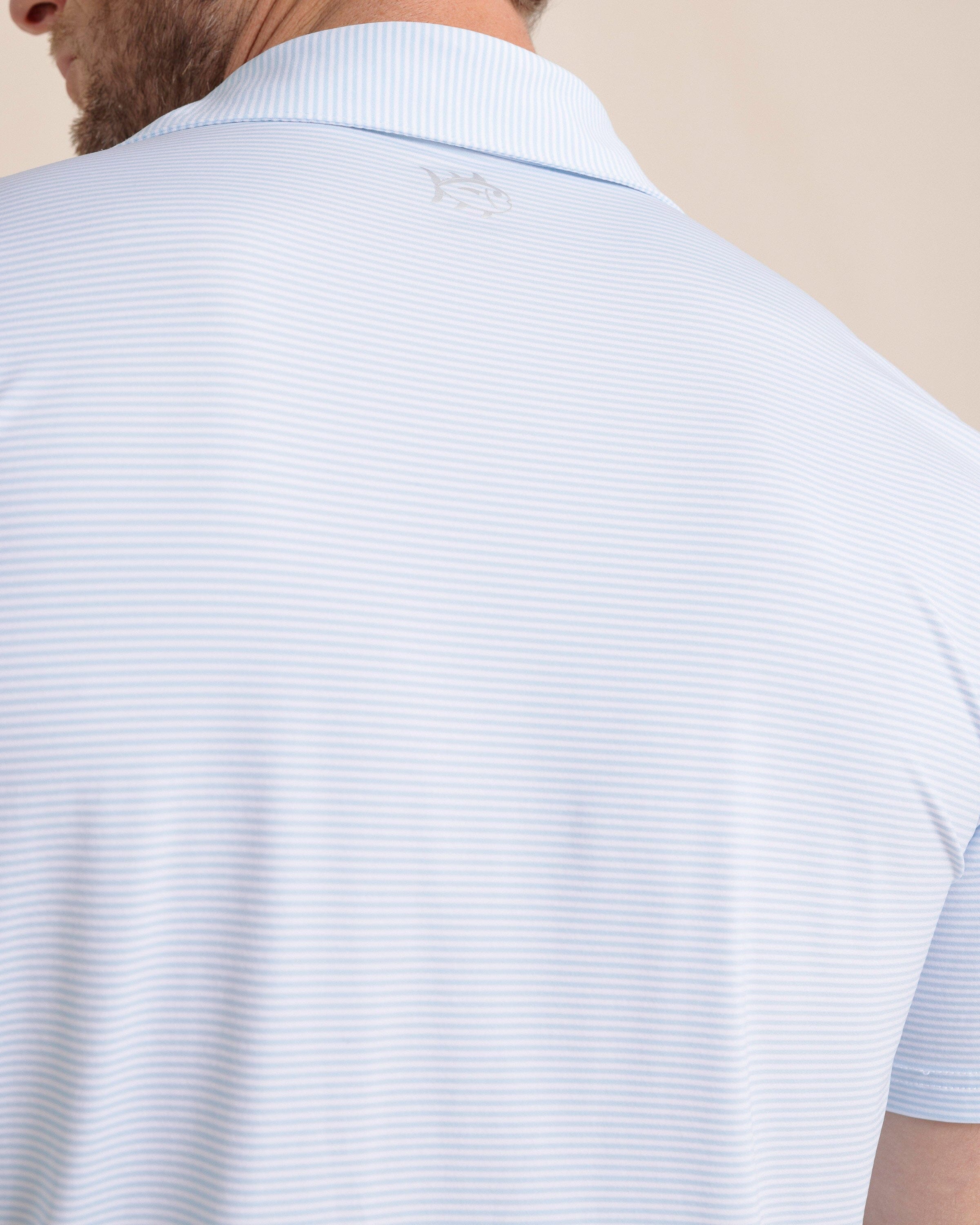 brrr°®-eeze Meadowbrook Stripe Polo - Clearwater Blue